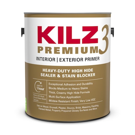 Kilz Premium KILZ 3 Premium White Flat Water-Based Stain Blocking Primer 1 gal 13041